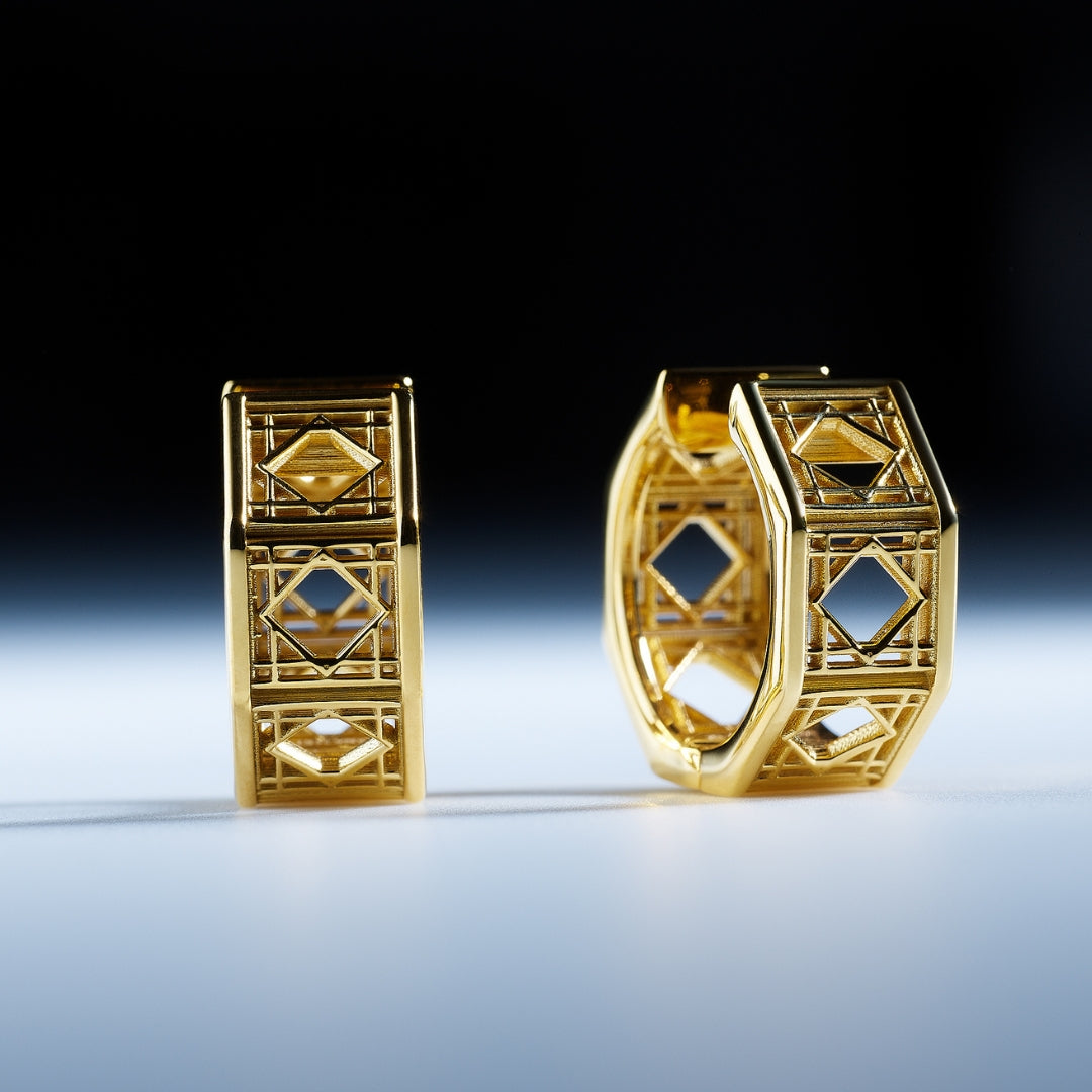 Doudou Huggie Earrings, 18K Yellow Gold