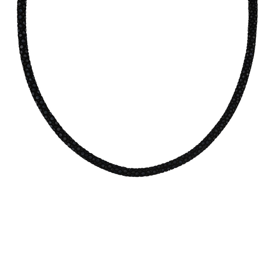 Doudou Abyss Stingray leather choker, 18K Yellow Gold