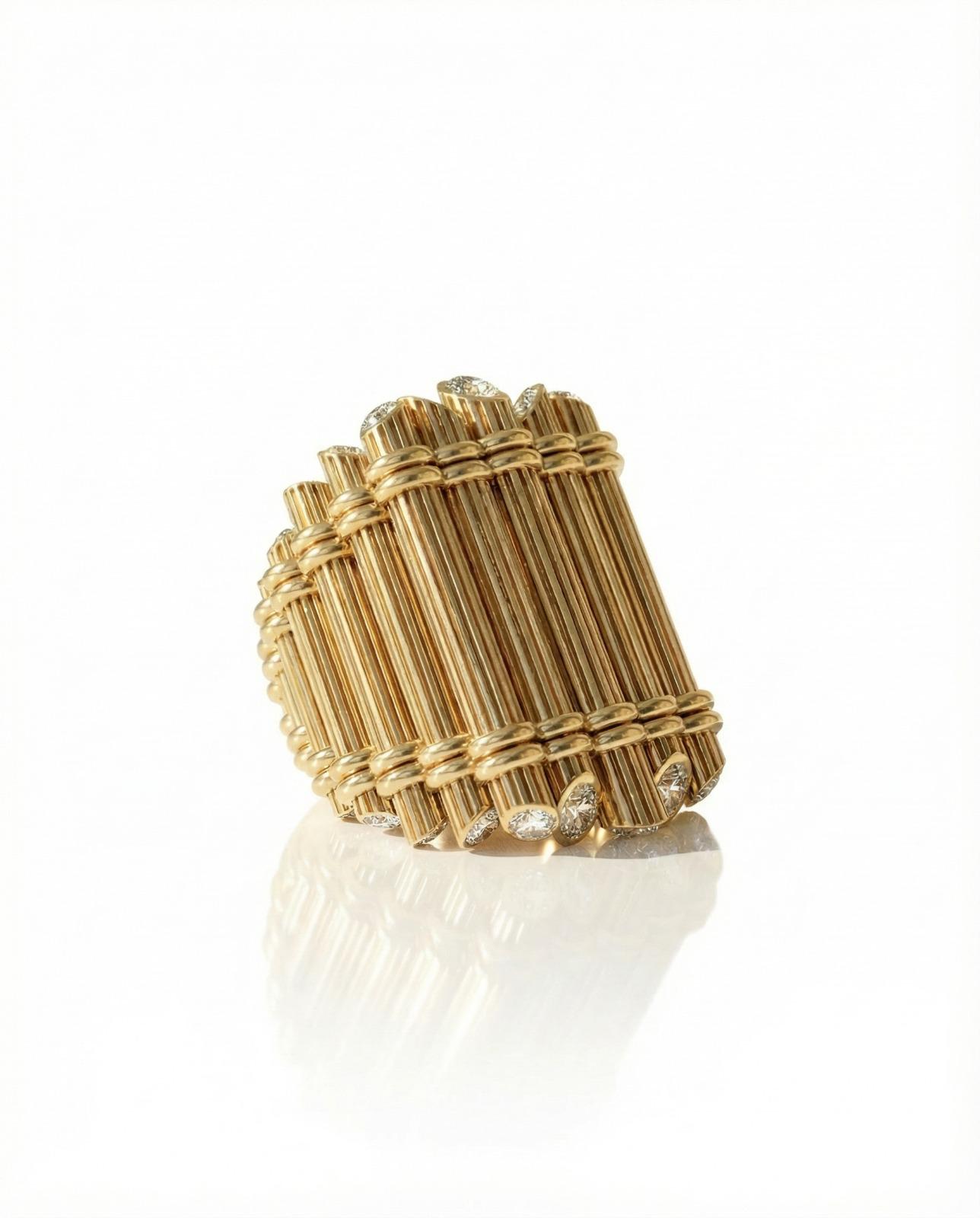 Archive No. 1 | Fagot de Cannes Maxi ring, 18K Yellow Gold and diamonds
