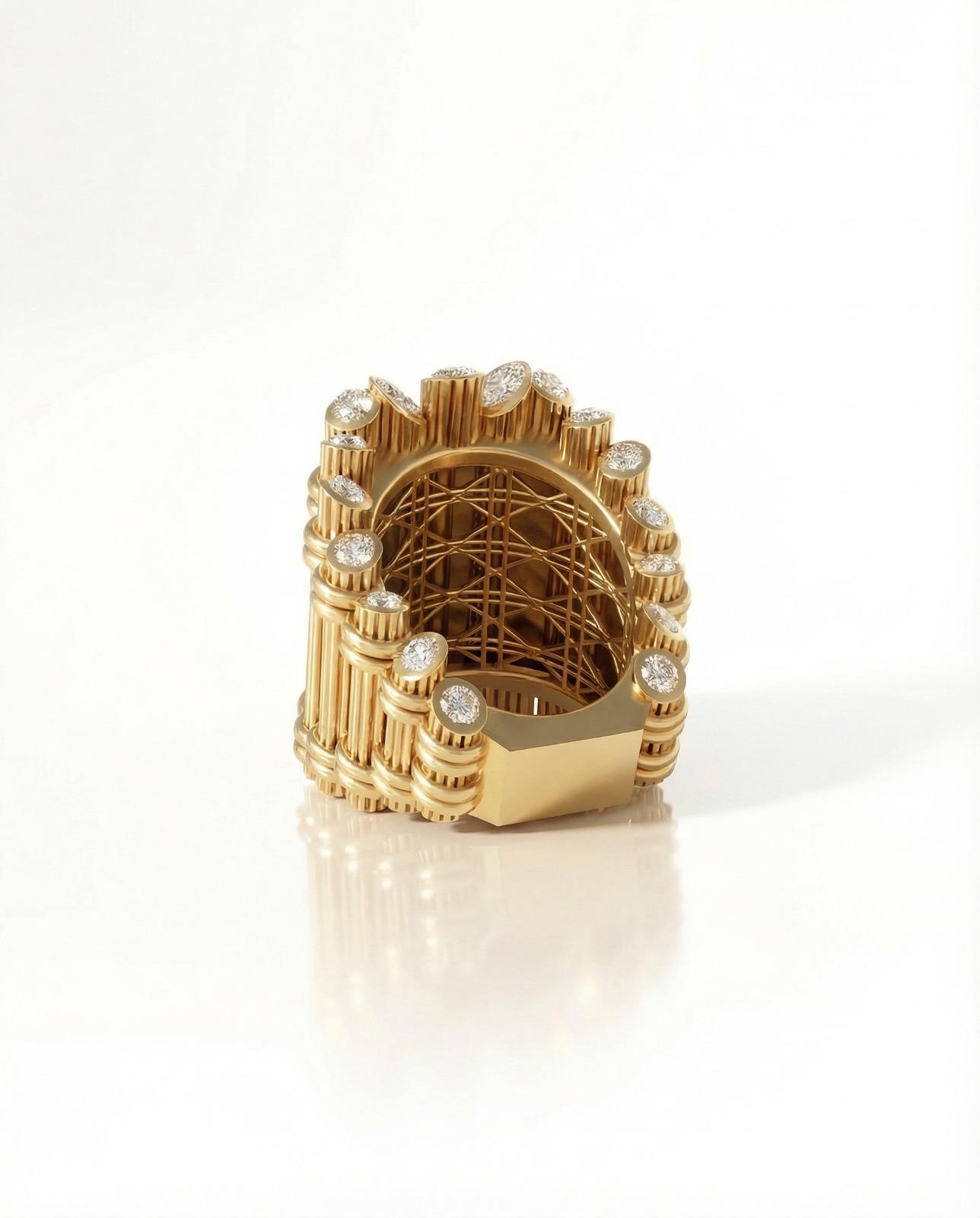 Archive No. 1 | Fagot de Cannes Maxi ring, 18K Yellow Gold and diamonds