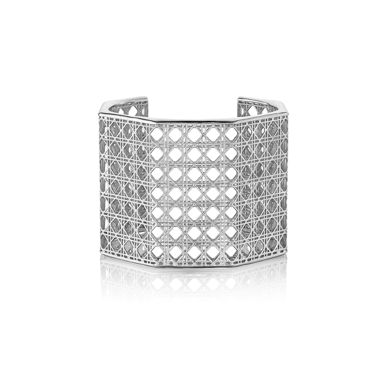 Doudou Wide Cuff Bracelet, 18K White Gold