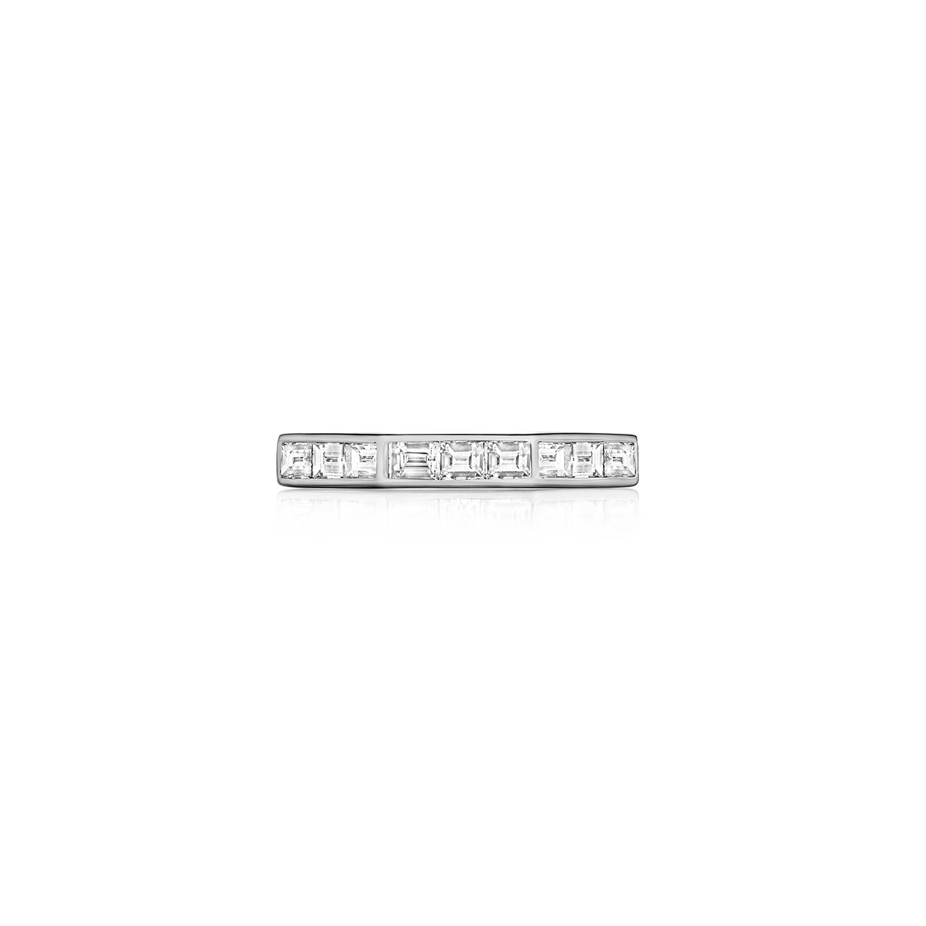 Ti Eternity Ring, 18K White Gold and Baguette Diamonds