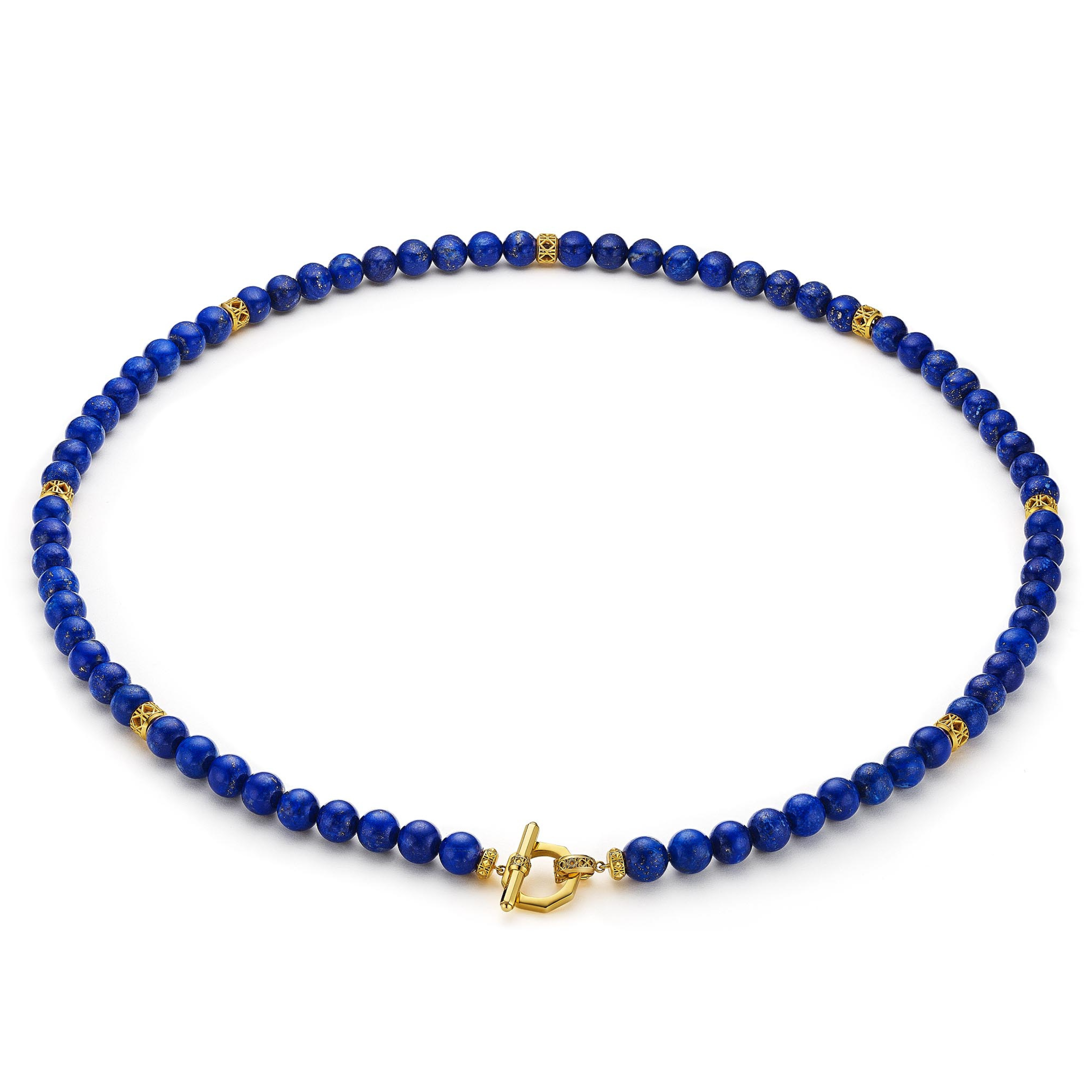 Yva Bead necklace, 18K Yellow Gold and Lapis Lazuli