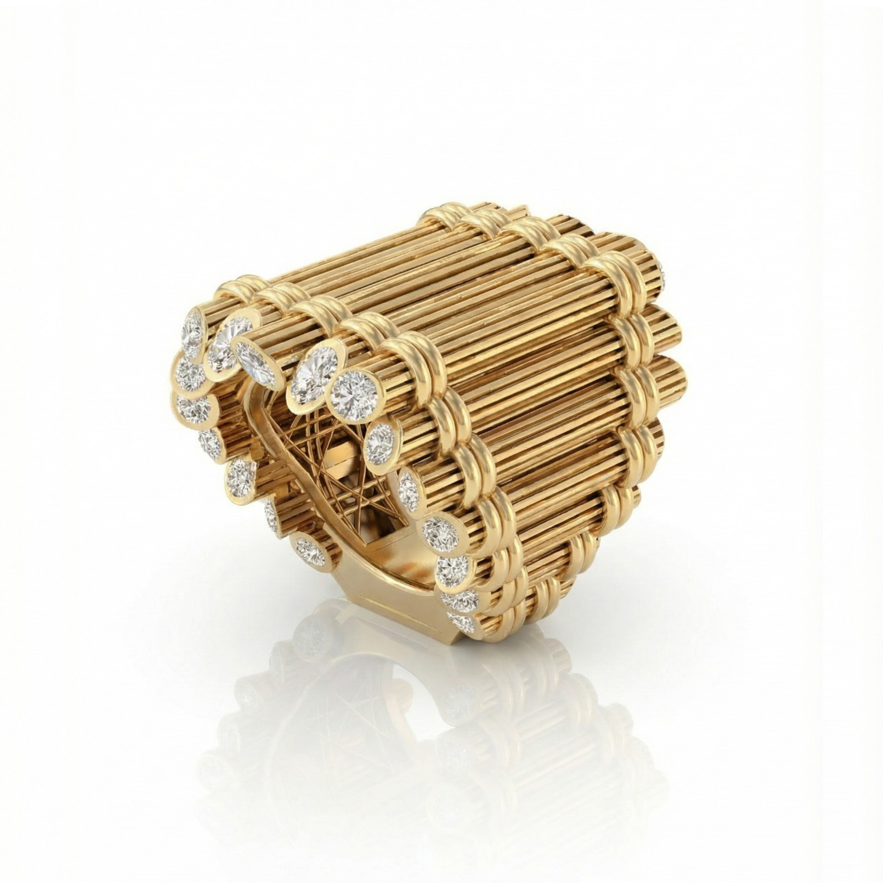 Archive No. 1 | Fagot de Cannes Maxi ring, 18K Yellow Gold and diamonds