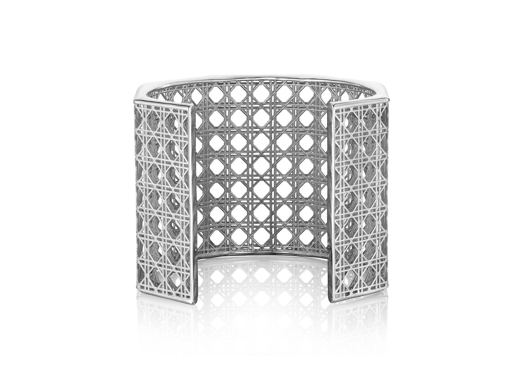 Doudou Wide Cuff Bracelet, 18K White Gold
