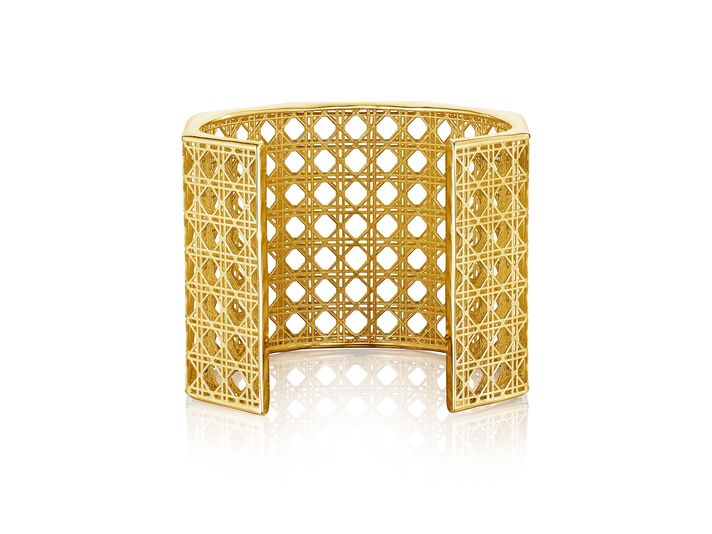 Doudou Wide Cuff Bracelet, 18K Yellow Gold