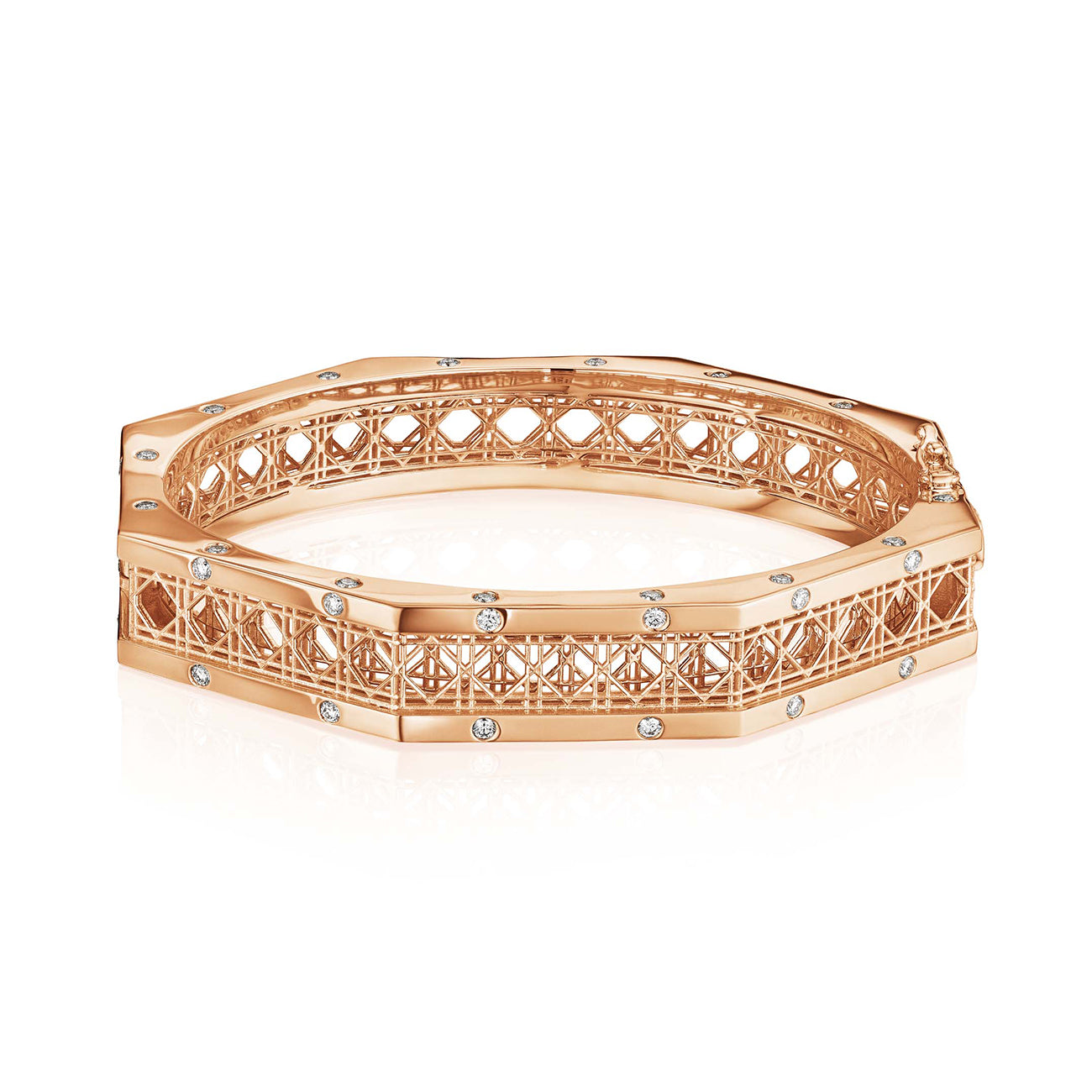 Doudou Bangle Bracelet, 18K Rose Gold and Diamonds