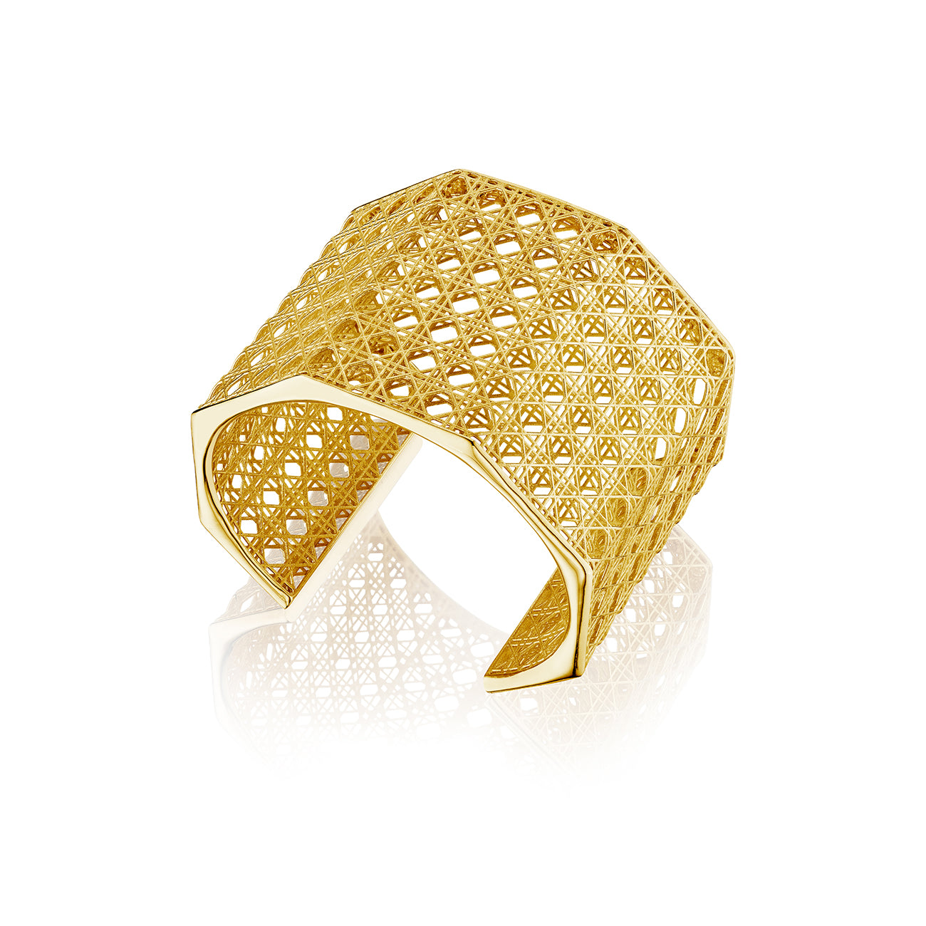 Doudou Wide Cuff Bracelet, 18K Yellow Gold