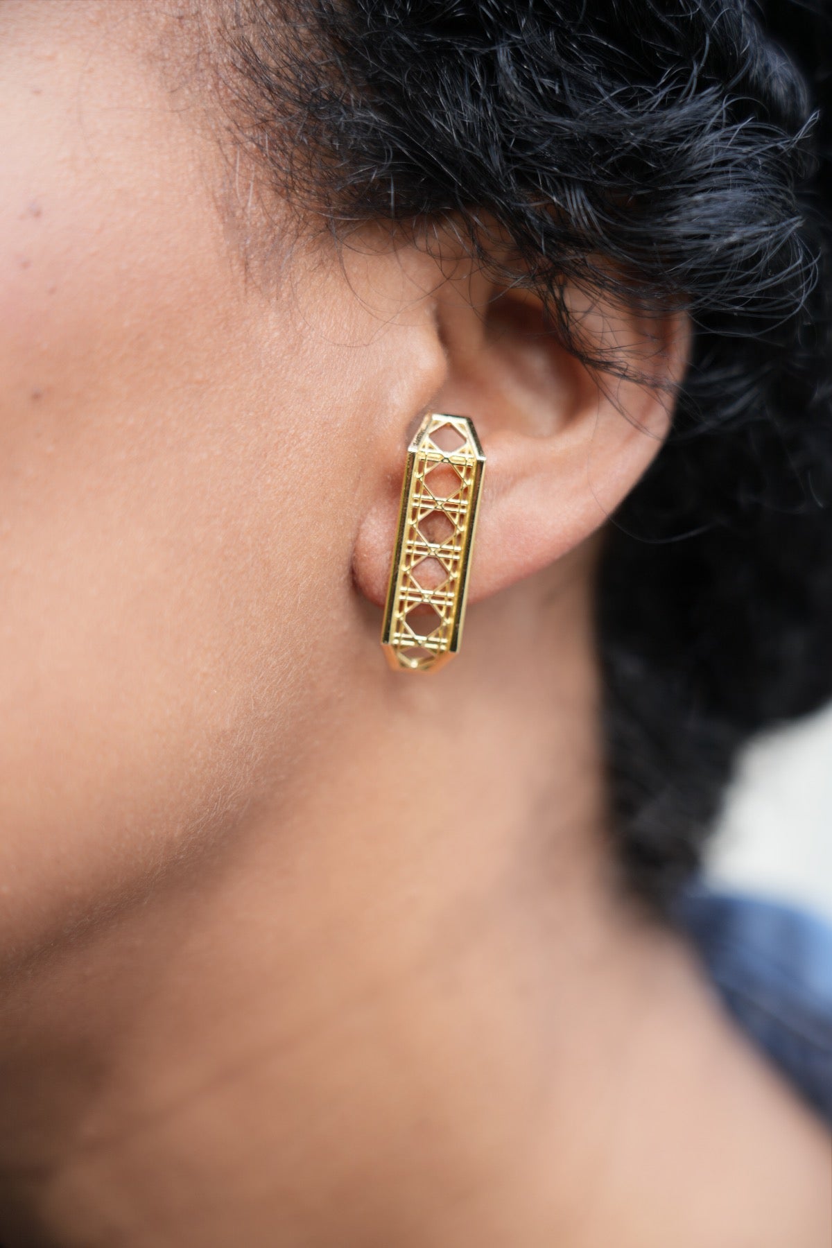 Doudou Long Cuff Earrings, 18K Yellow Gold