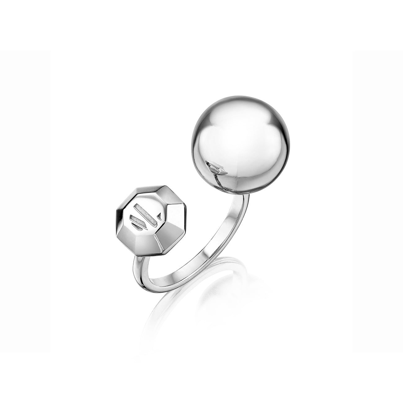 MoAnA LUU ML open bead ring in silver made in New York City. 