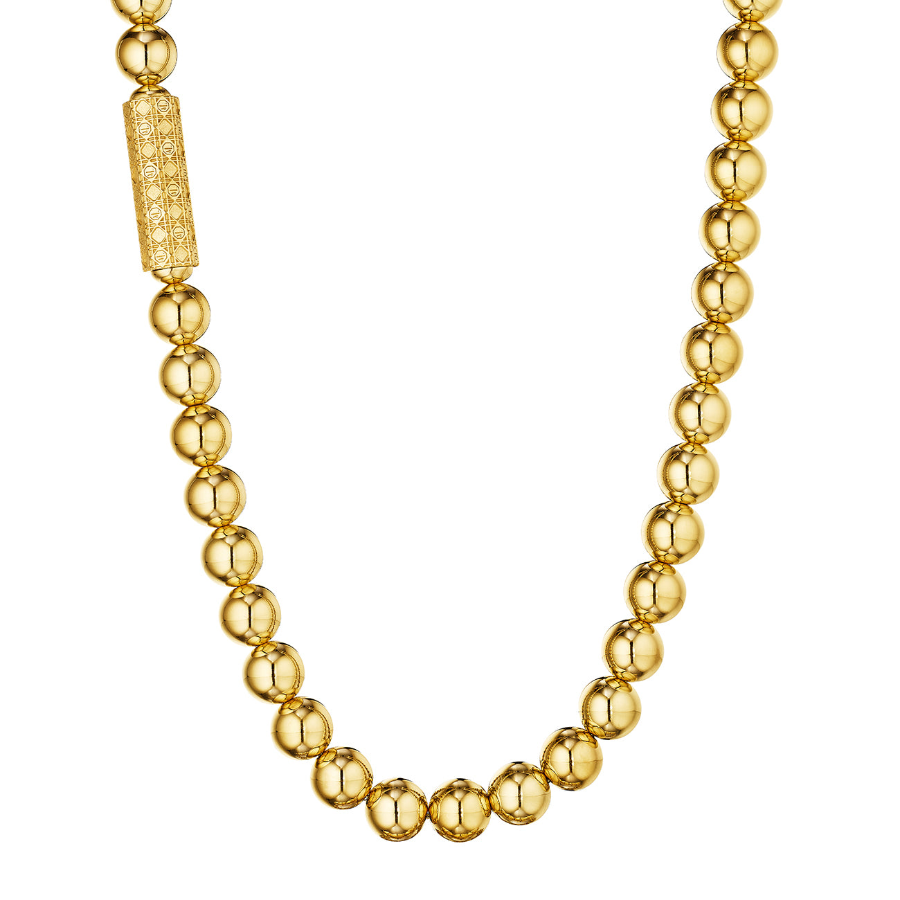 MoAnA LUU bead necklace with barrel lock in vermeil, inspired by Creole jewelry. 