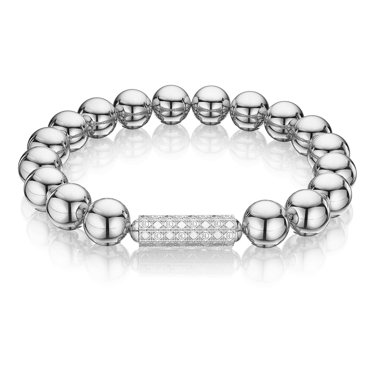 MoAnA LUU Maxi Beads necklace with barrel lock in silver. Inspired by Creole jewelry. 