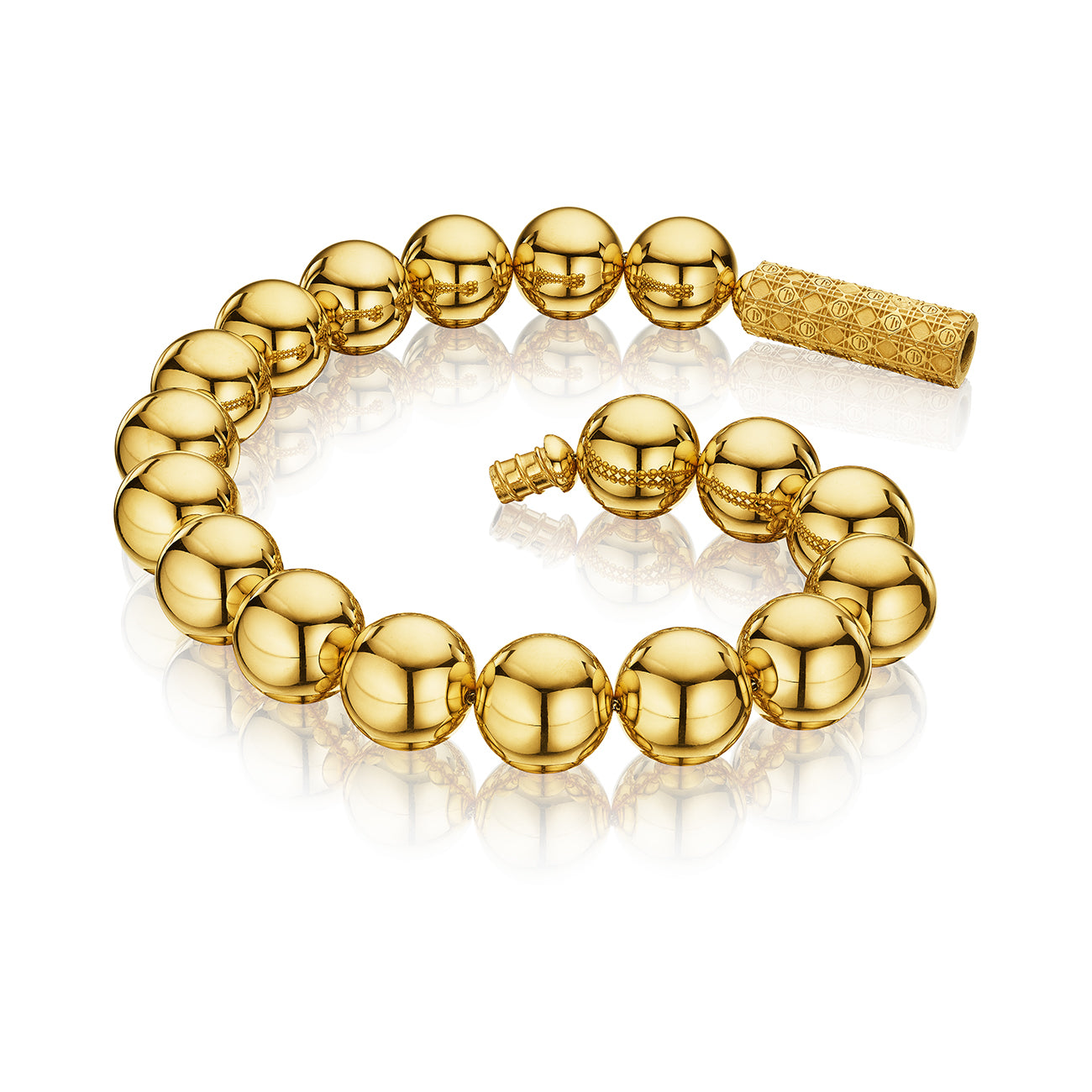 MoAnA LUU Maxi Beads necklace with barrel lock in vermeil,  inspired by Creole jewelry. 