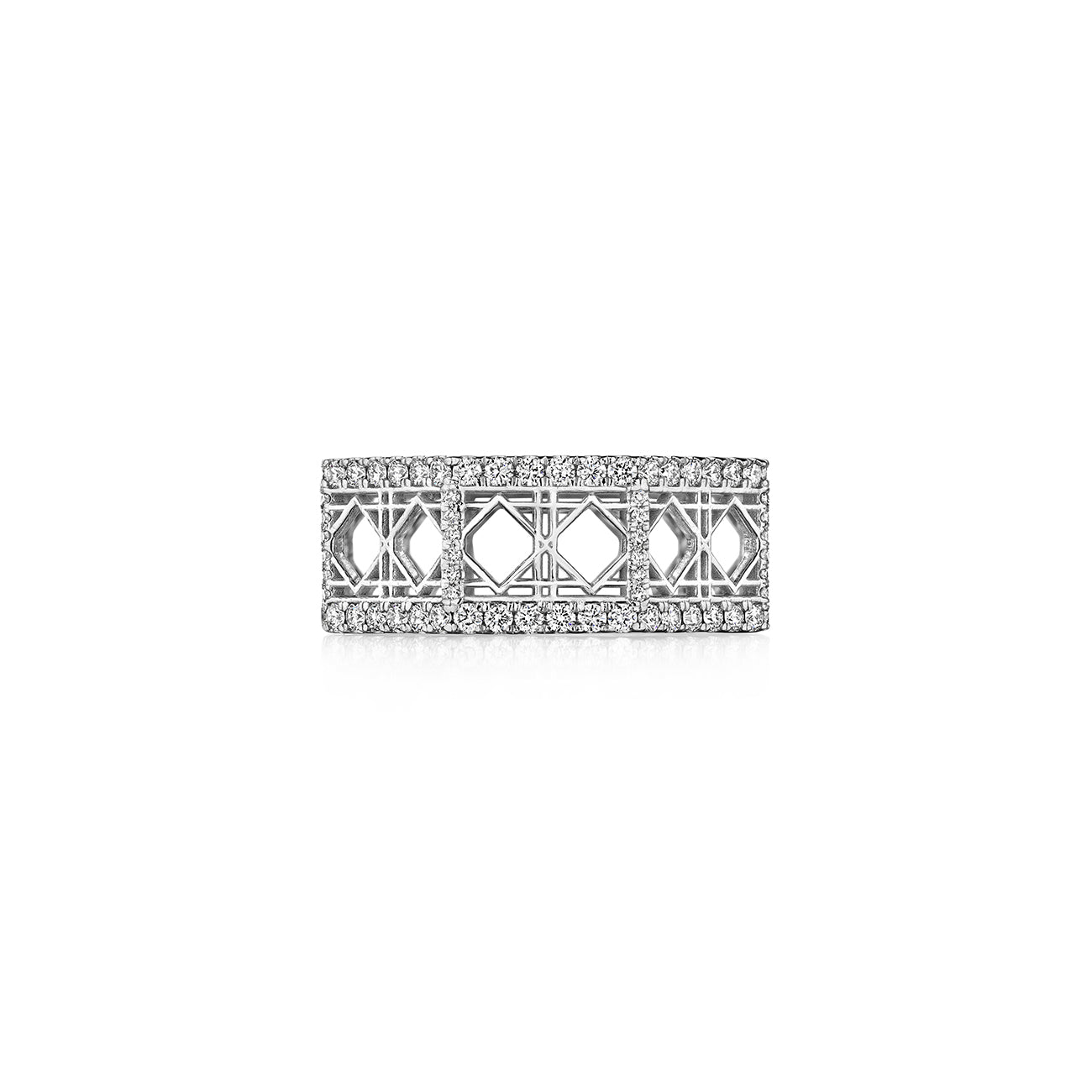 Doudou Band Ring, 18K White Gold and Pavé Diamonds