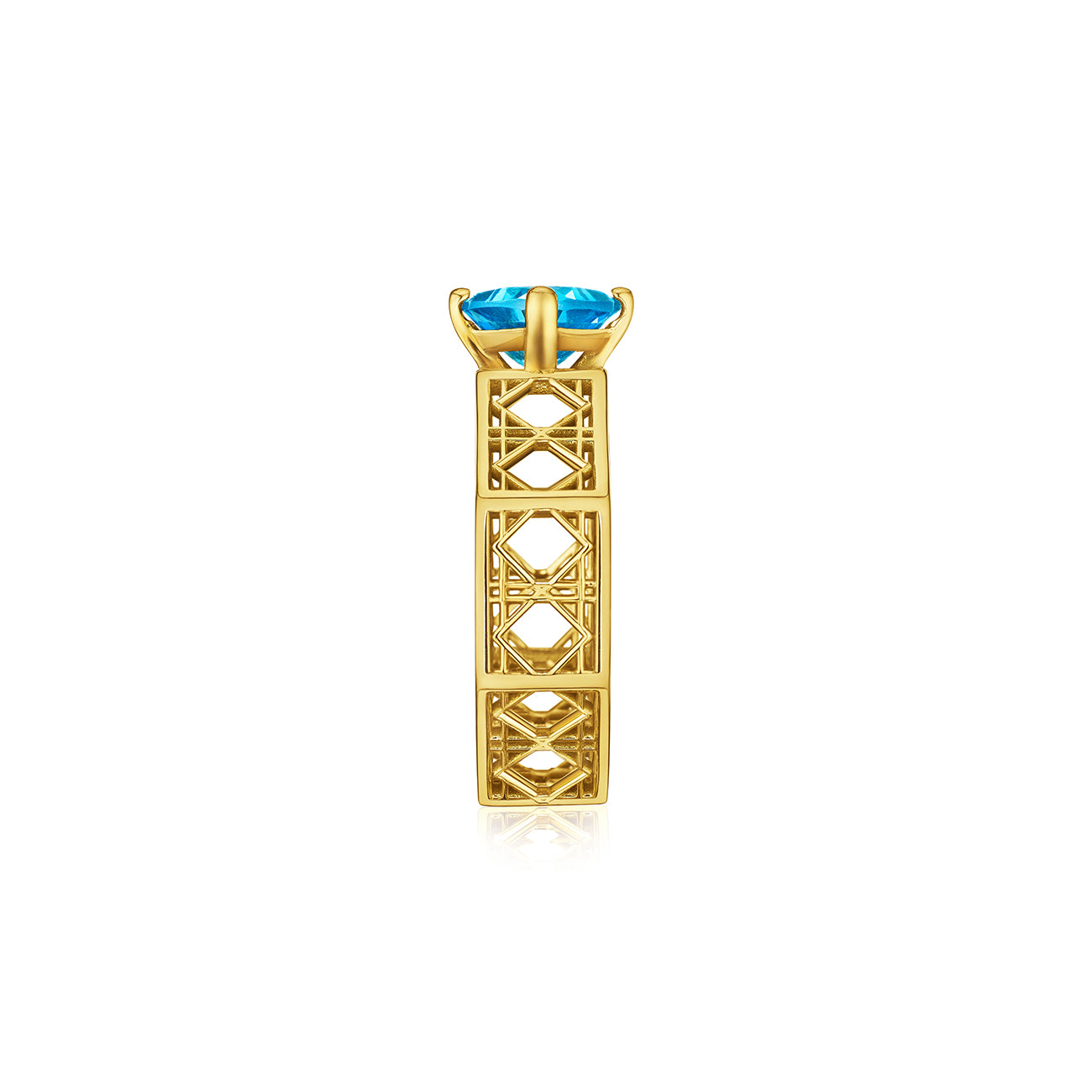 Doudou Chéri Ring, 18K Yellow Gold and Blue Topaz