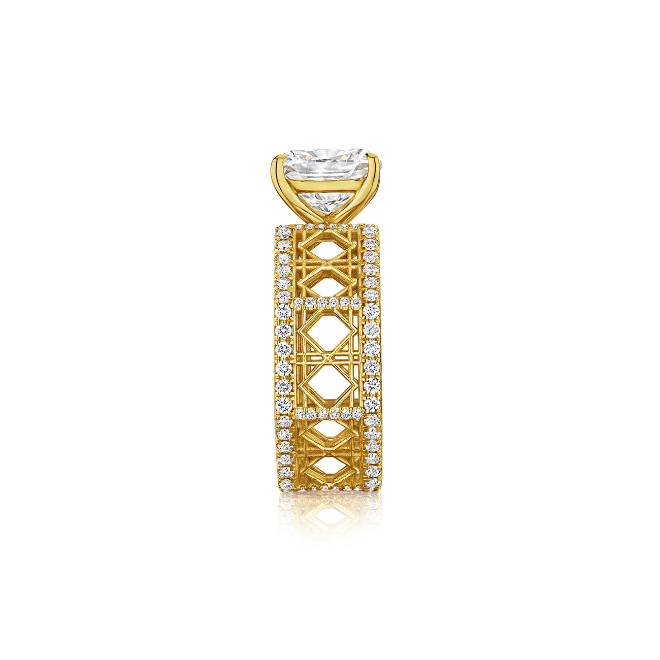 Doudou Engagement Ring, 18K Yellow Gold and Pavé Diamonds