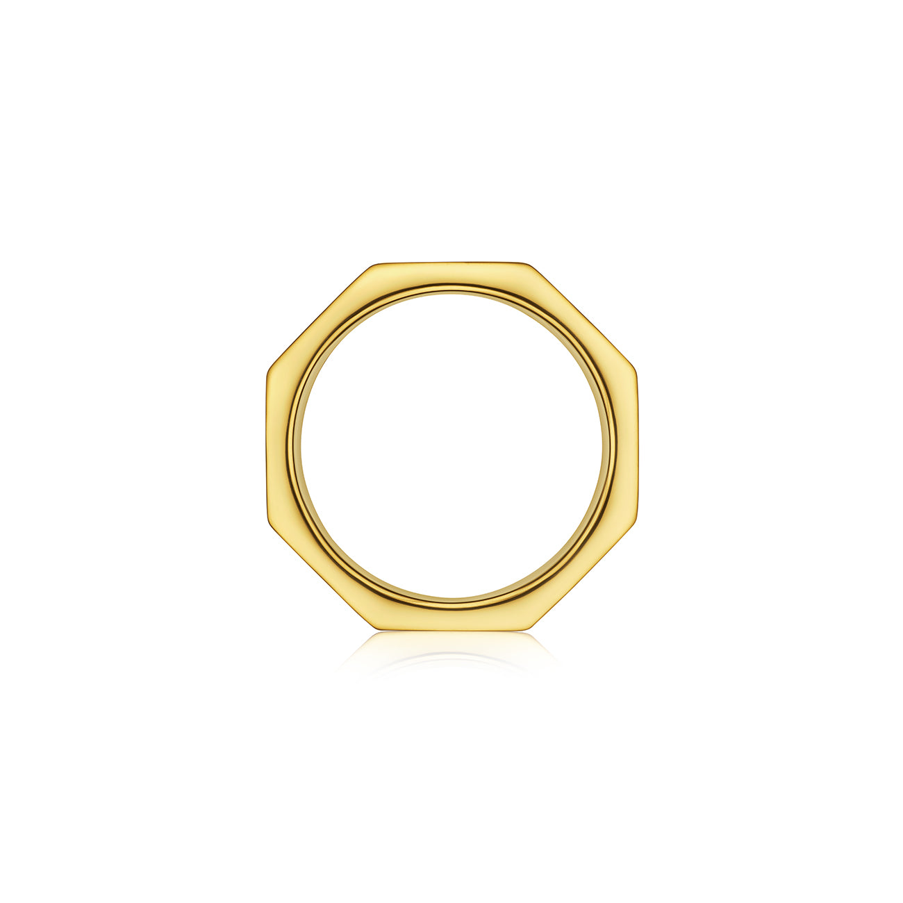 Doudou Wide Eternity Ring, 18K Yellow Gold and Baguette Diamonds