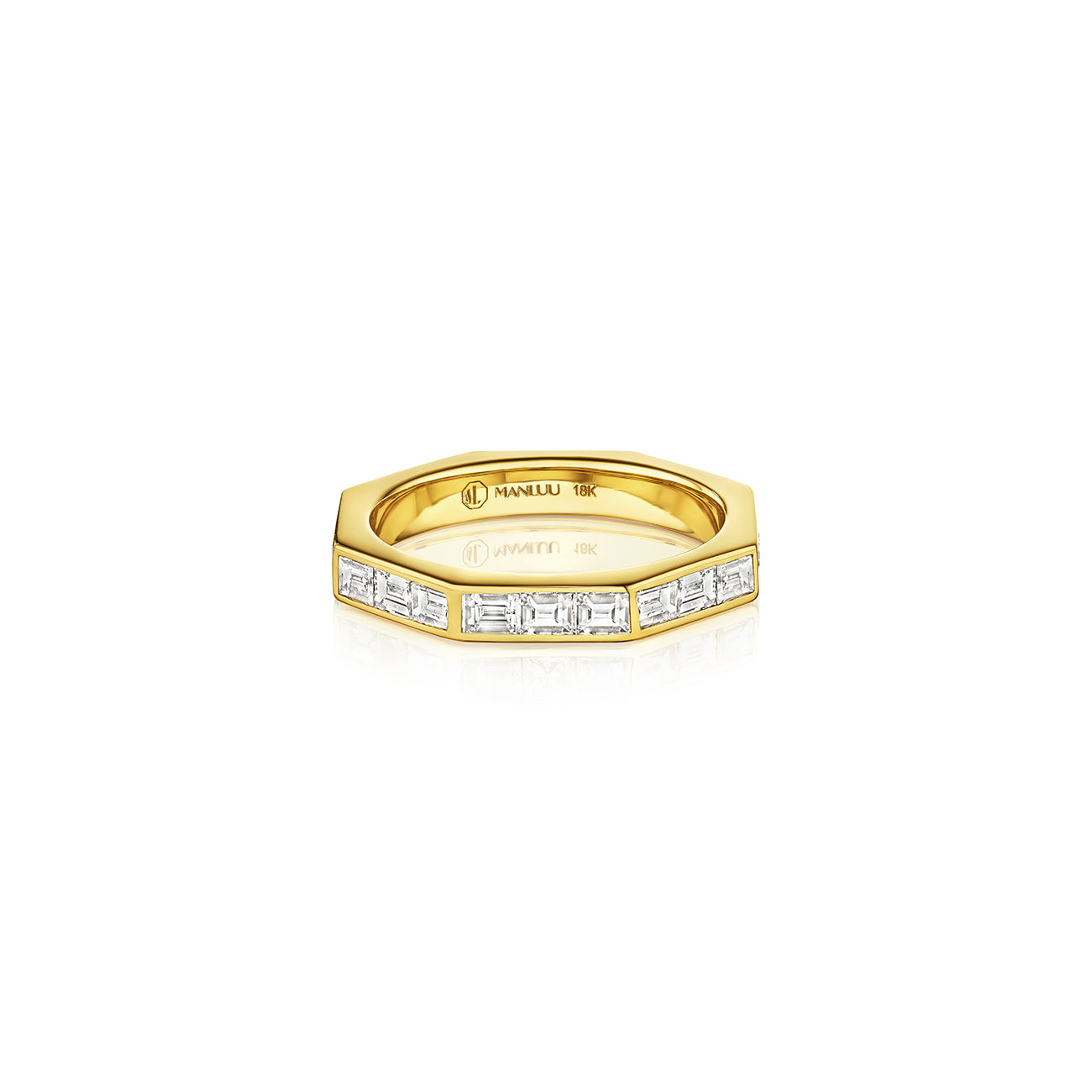 Ti Eternity  Ring, 18K Yellow Gold and Baguette Diamonds