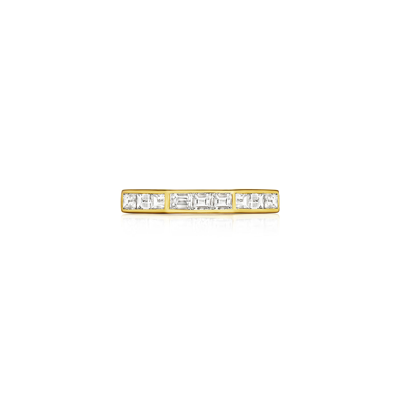 Ti Eternity  Ring, 18K Yellow Gold and Baguette Diamonds