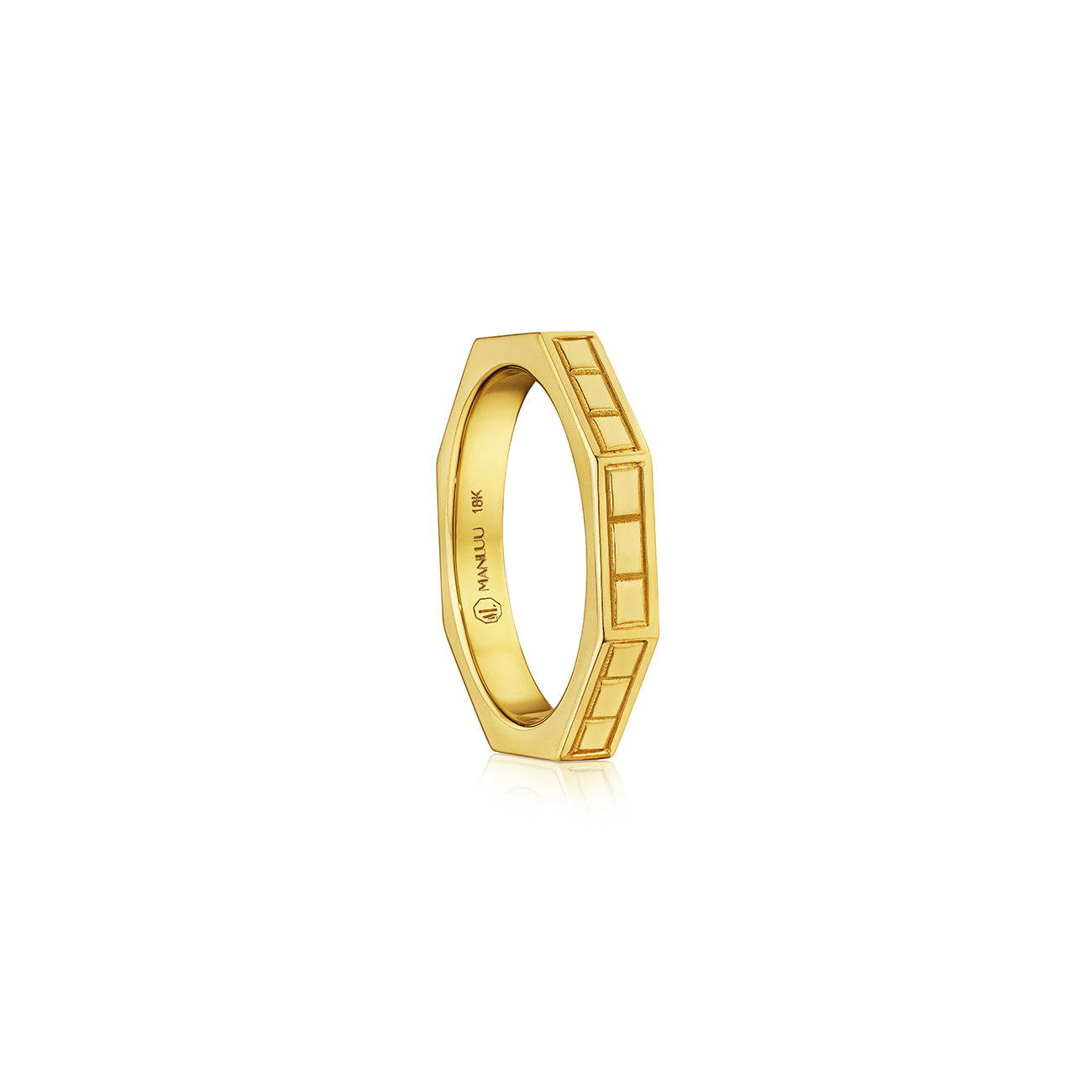 Ti Narrow Ring, 18K Yellow Gold