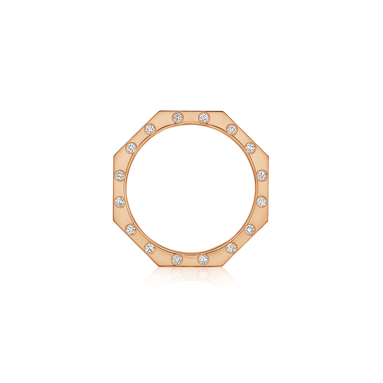 Ti Narrow Ring, 18K Rose Gold and Diamonds