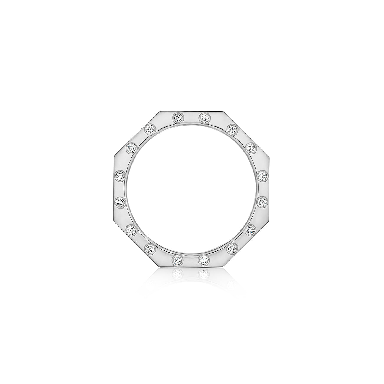 Ti Narrow Ring, 18K White Gold and Diamonds