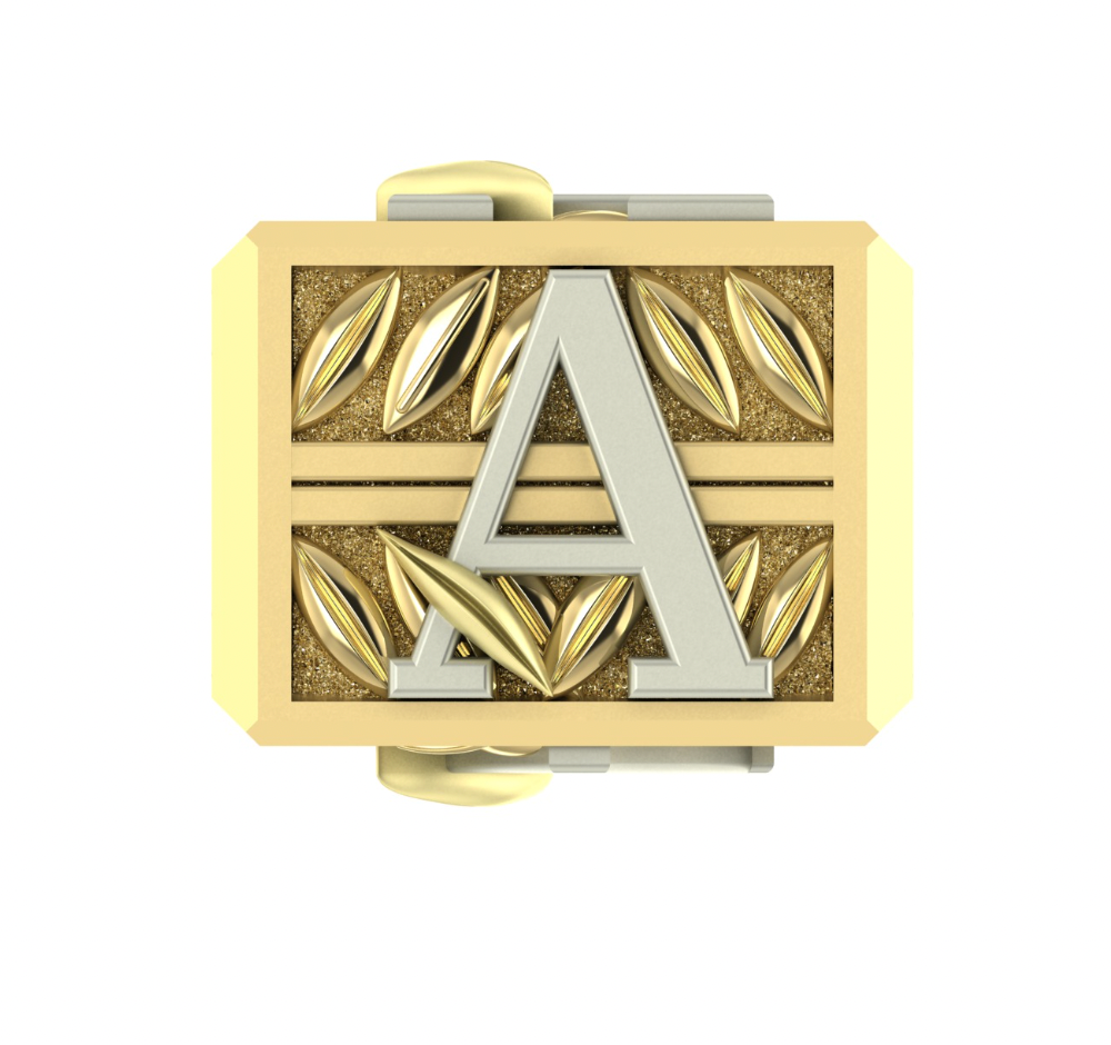 Foyal Initial bead, 18K Yellow Gold on woven chain