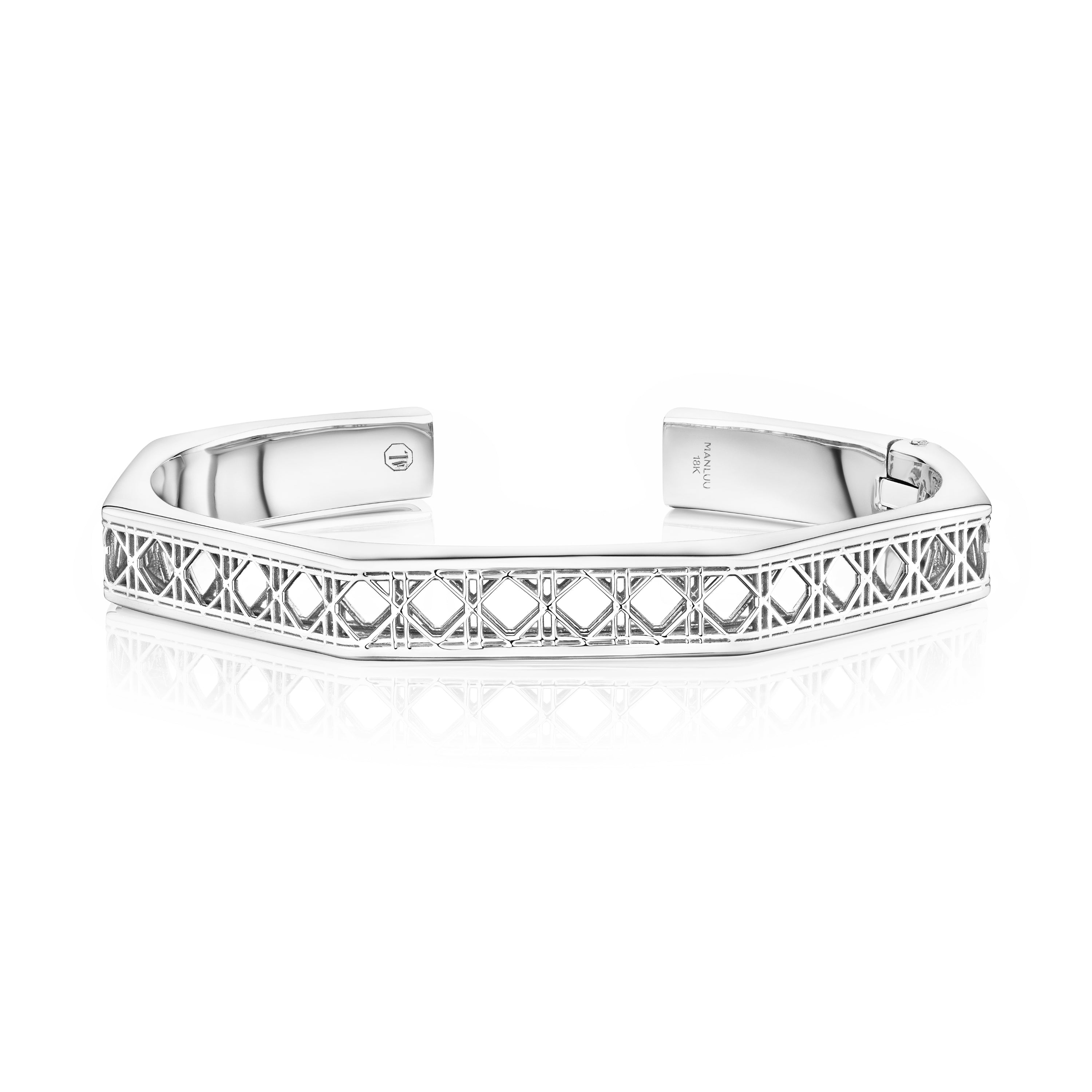 Doudou Cuff Bracelet, 18K White Gold