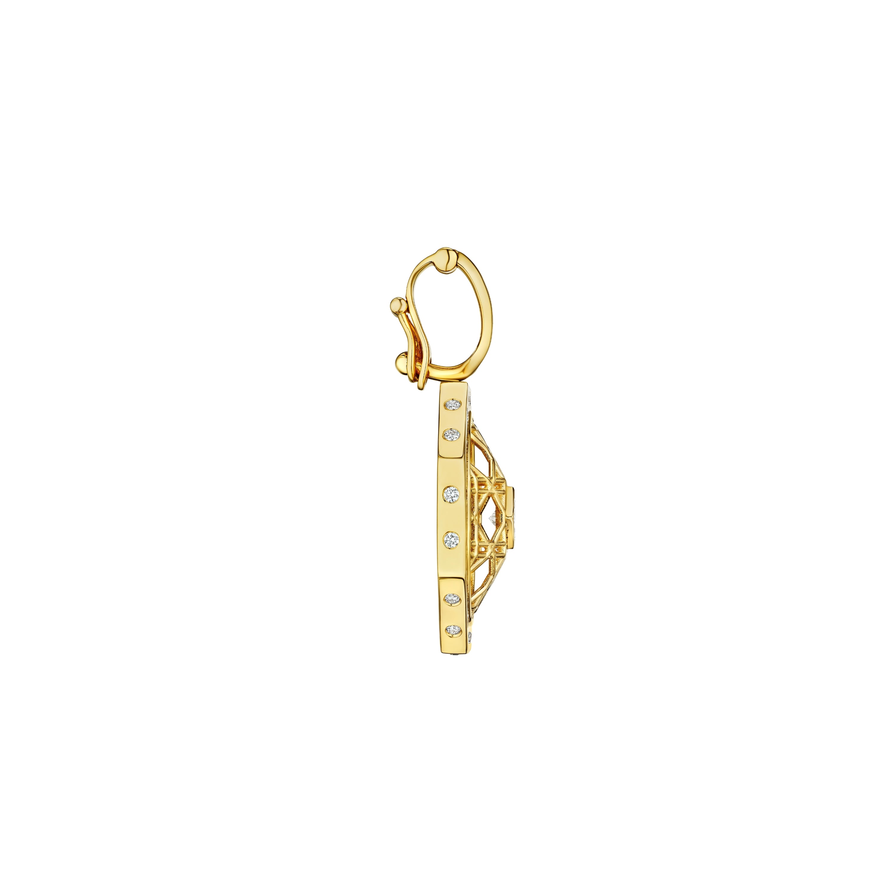 DouDou Pendant Necklace,  18K Yellow Gold, Princess Cut and Ti Diamonds on gold chain