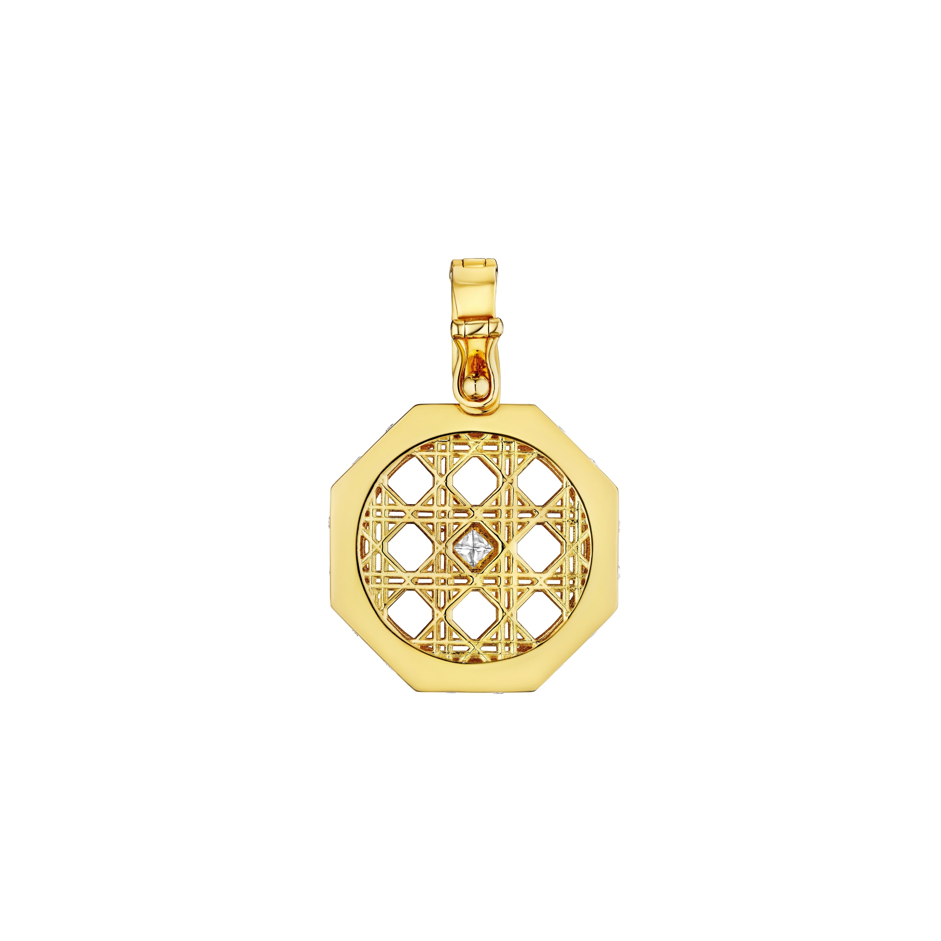 Doudou Pendant, 18K yellow gold, Ti Diamonds and Princess cut