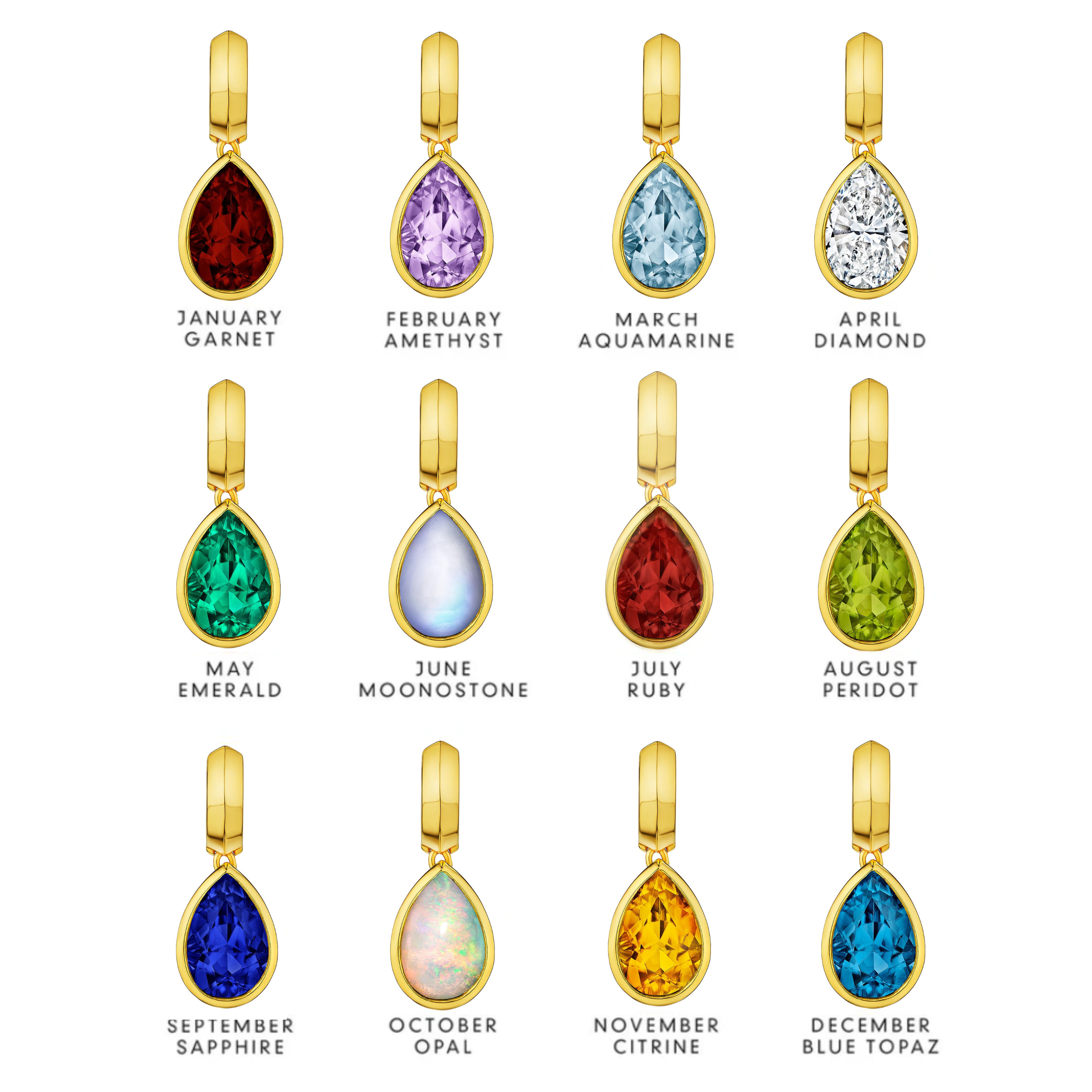 Dlo Pear Drop Huggie Earring, 18k Yellow Gold and Blue Topaz