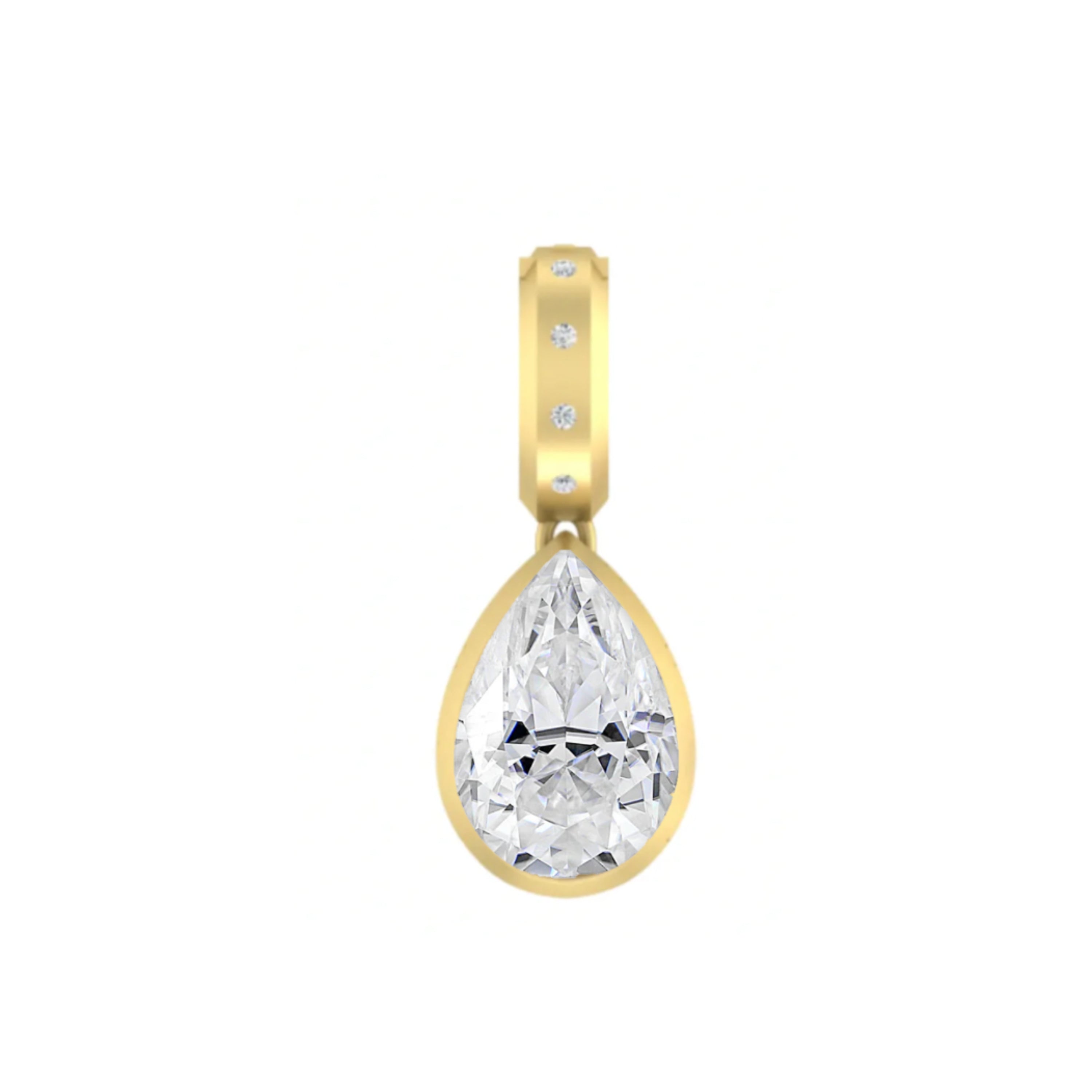 Dlo Pear Shape charm, 18K Yellow Gold, Diamond and Ti Diamonds