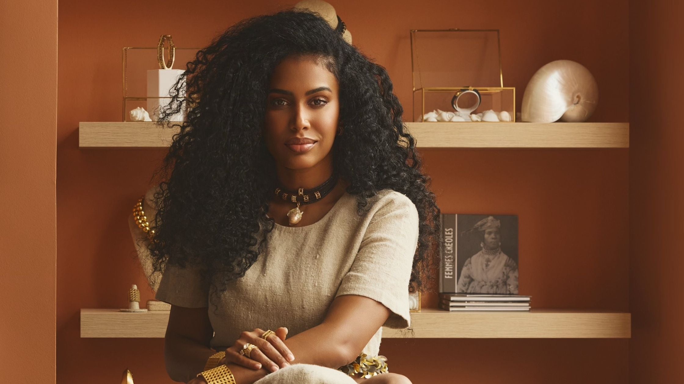 MoaAnA LUU wearing MoAnA LUU jewelry for profile picture. 