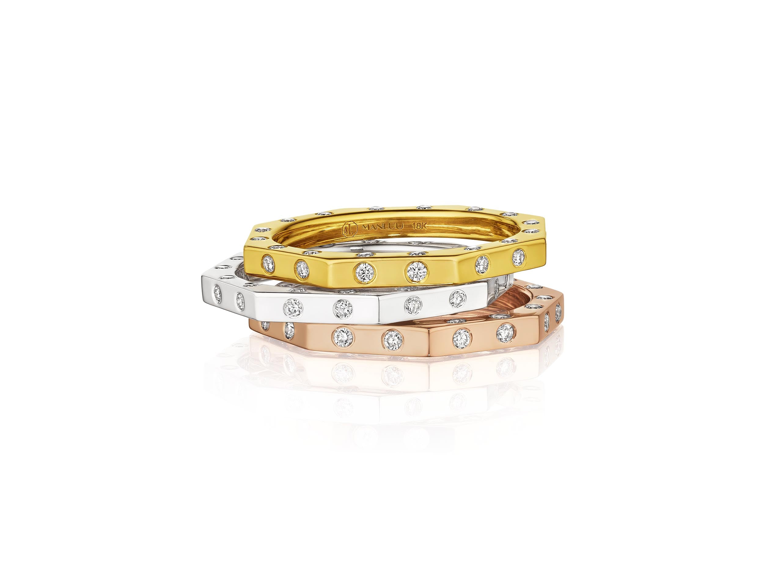 Ti Narrow Ring, 18K Yellow Gold and Diamonds