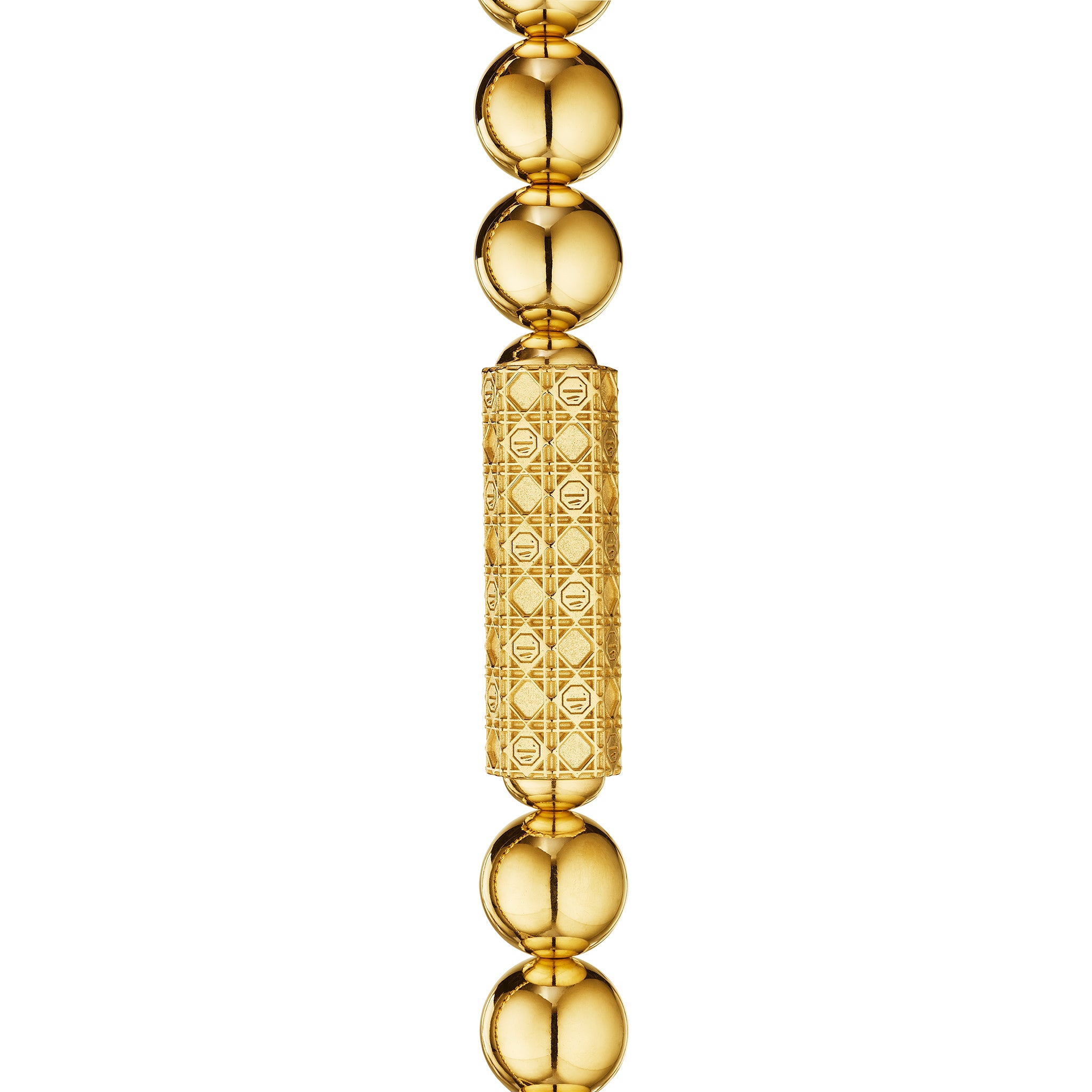 MoAnA LUU bead necklace with barrel lock in vermeil, inspired by Creole jewelry. 