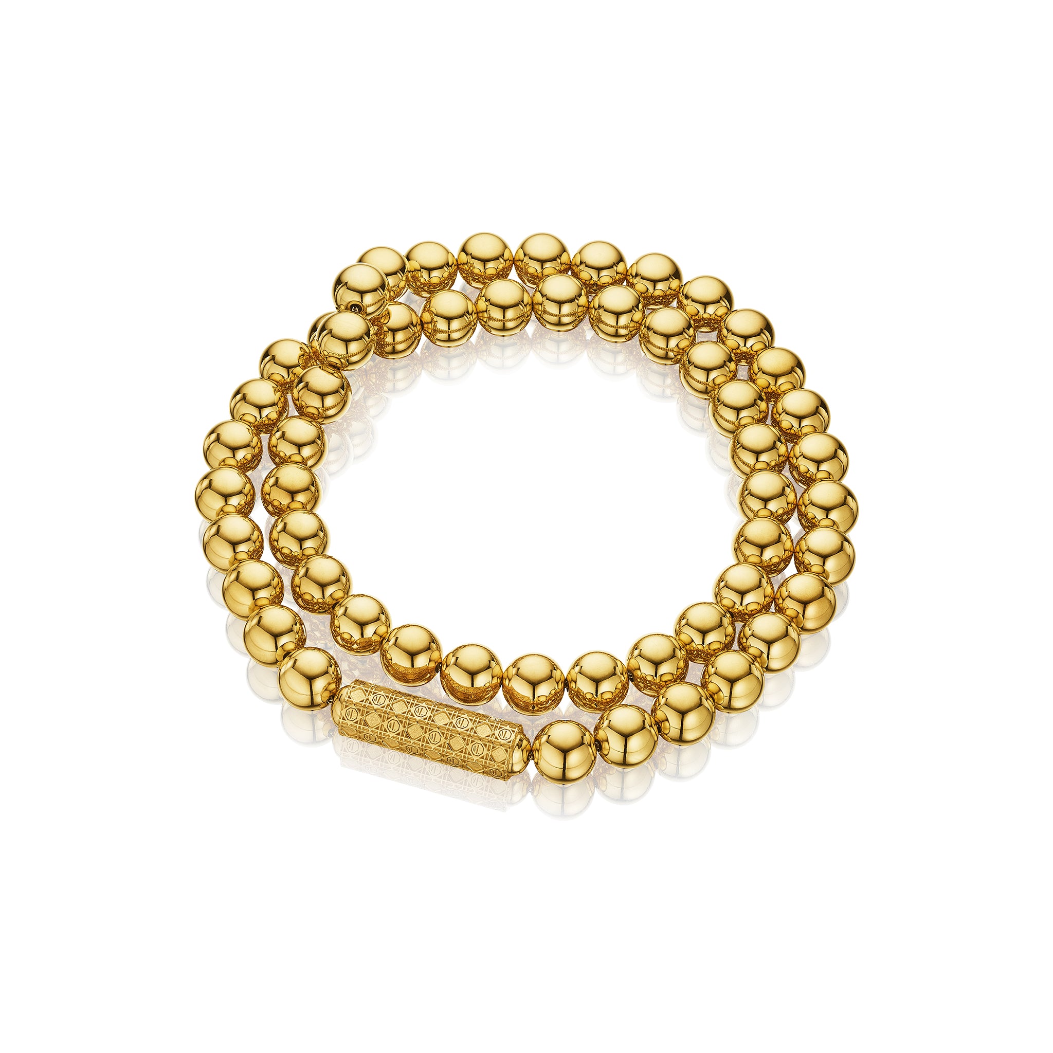 MoAnA LUU bead necklace with barrel lock in vermeil, inspired by Creole jewelry. 