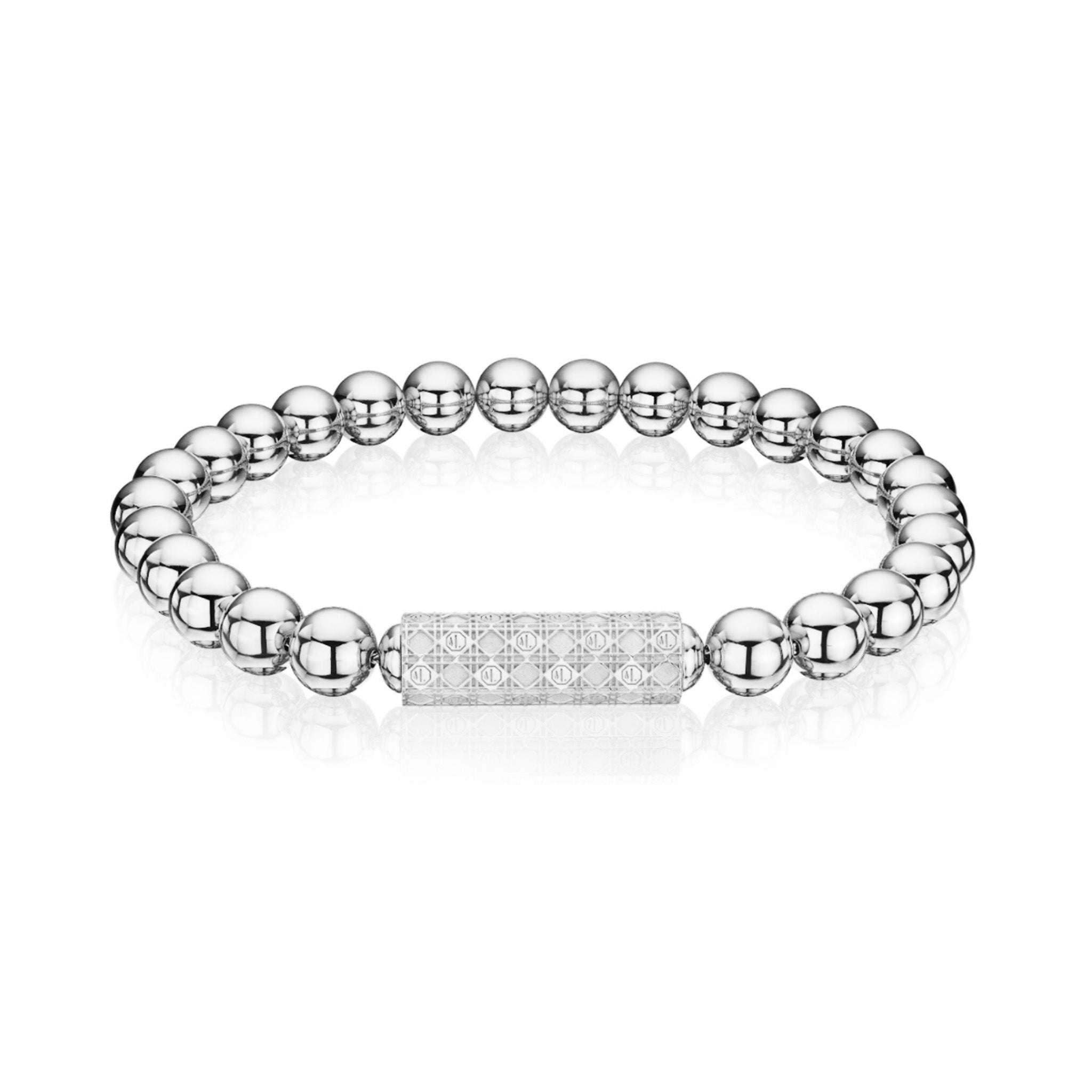 MoAnA LUU Beads necklace with barrel lock in silver, inspired by Creole jewelry. 