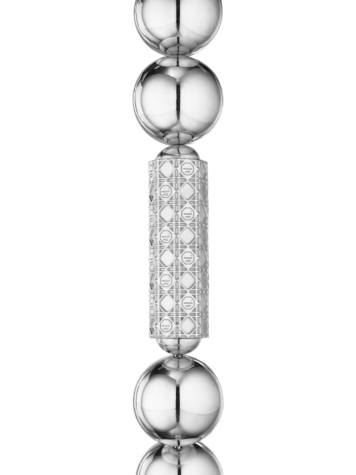 MoAnA LUU Maxi Beads necklace with barrel lock in silver. Inspired by Creole jewelry. 