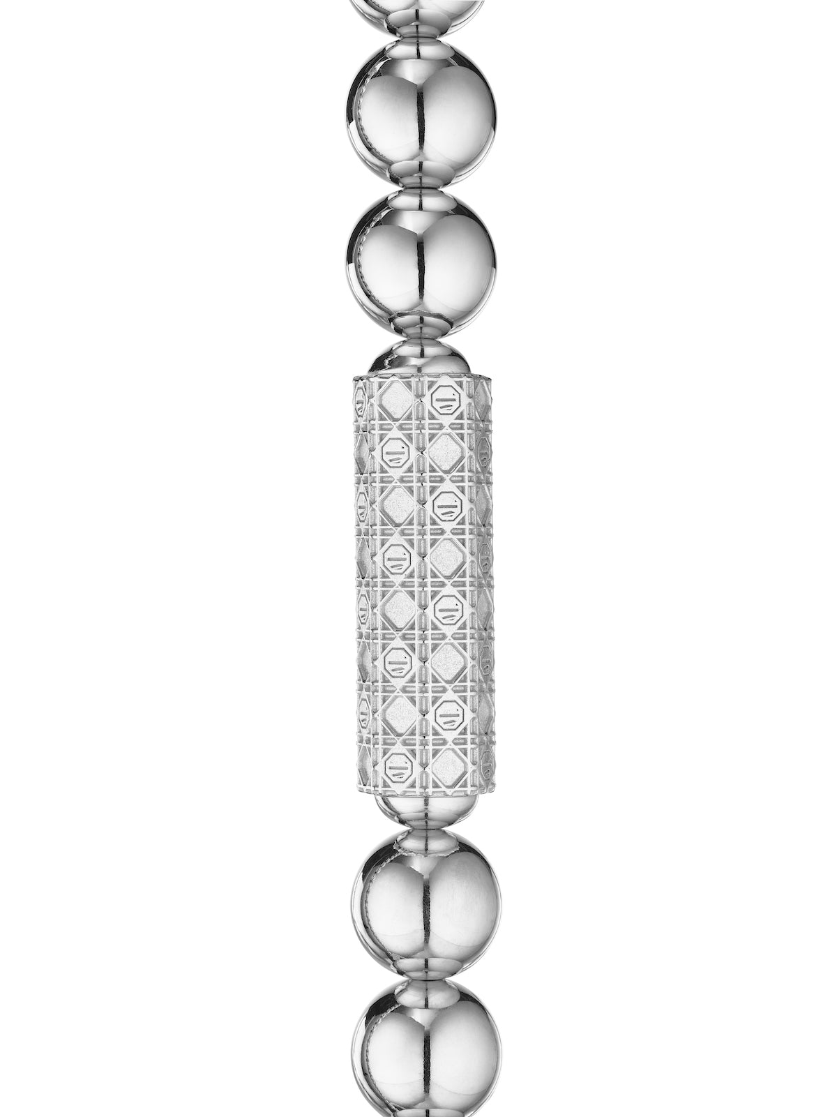 MoAnA LUU long bead necklace in silver. Inspired by Creole jewelry. 